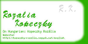 rozalia kopeczky business card