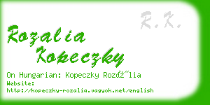 rozalia kopeczky business card